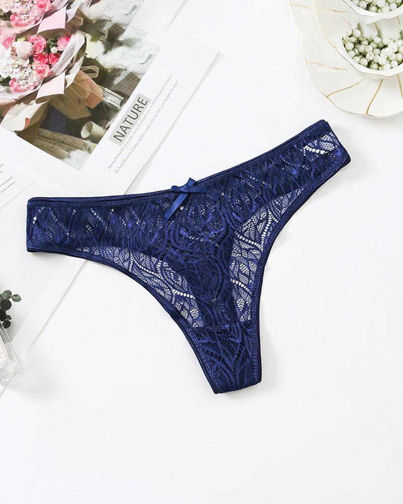 

Lace Skinny Sexy Solid Color Short Panties, Blue