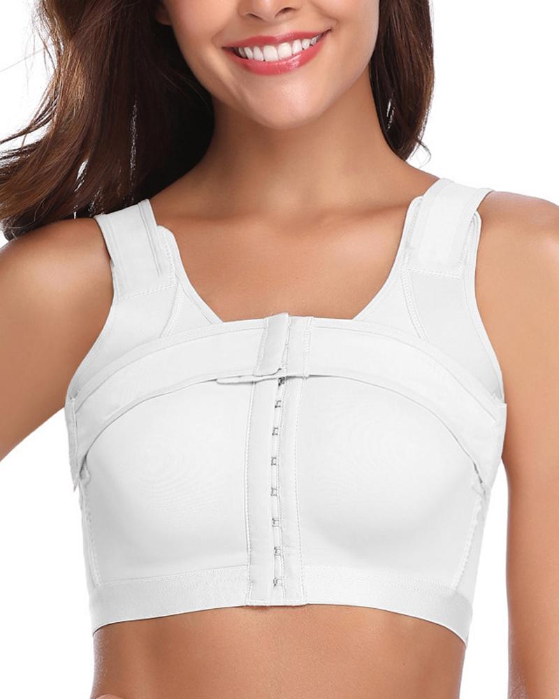 

Posture Corrector Bra Chest Brace Up Shaper Relief Humpback Shapewear With Breast Support Band, White