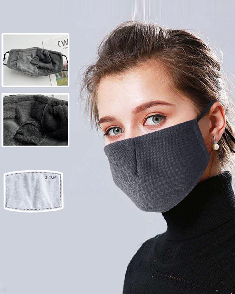 

Plain PM2.5 Filter Face Mask, Gray