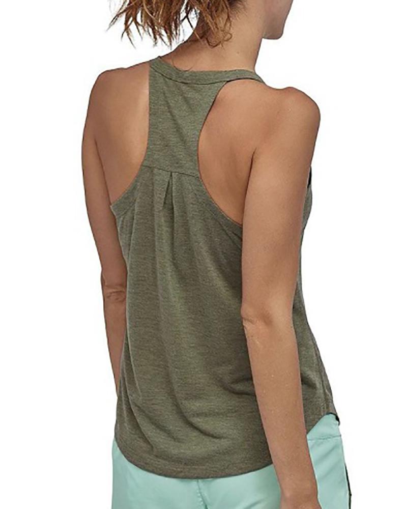 

T Back Sleeveless U-Neck Sporty Yoga Top, Army green