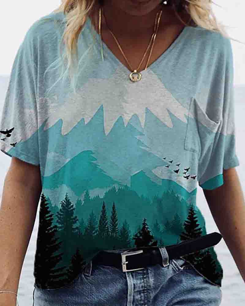 

Graphic Animal Print Half Sleeve Casual T-shirt, Style7
