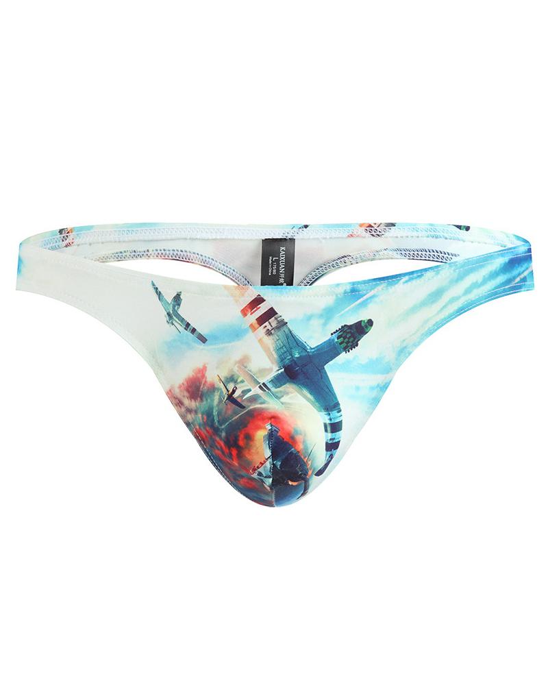 

3D Patterns Print Skinny T-string Panties Underwear, Style8