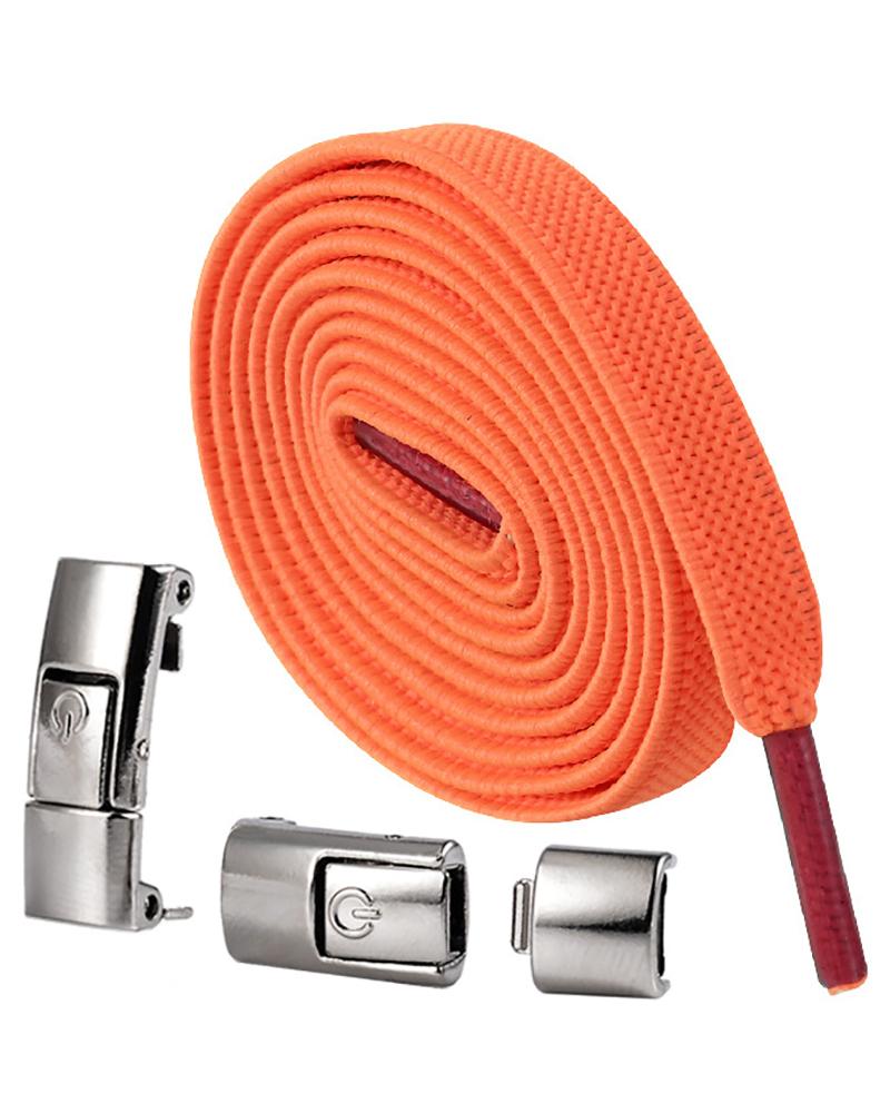 

Simple Installation No Screws Required Widened Buckle Elastic Sneakers Laces, Orange