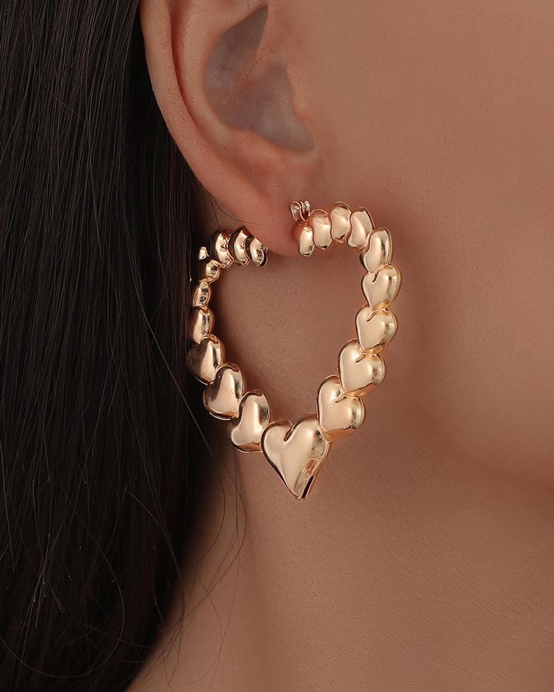

Lip Pattern Rhinestone Drop Earrings, Gold