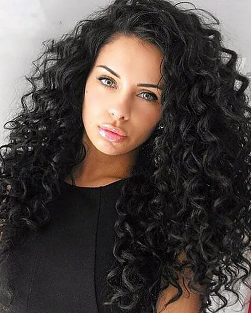 

Synthetic Glueless Wig Middle Part Wavy Wig, Black