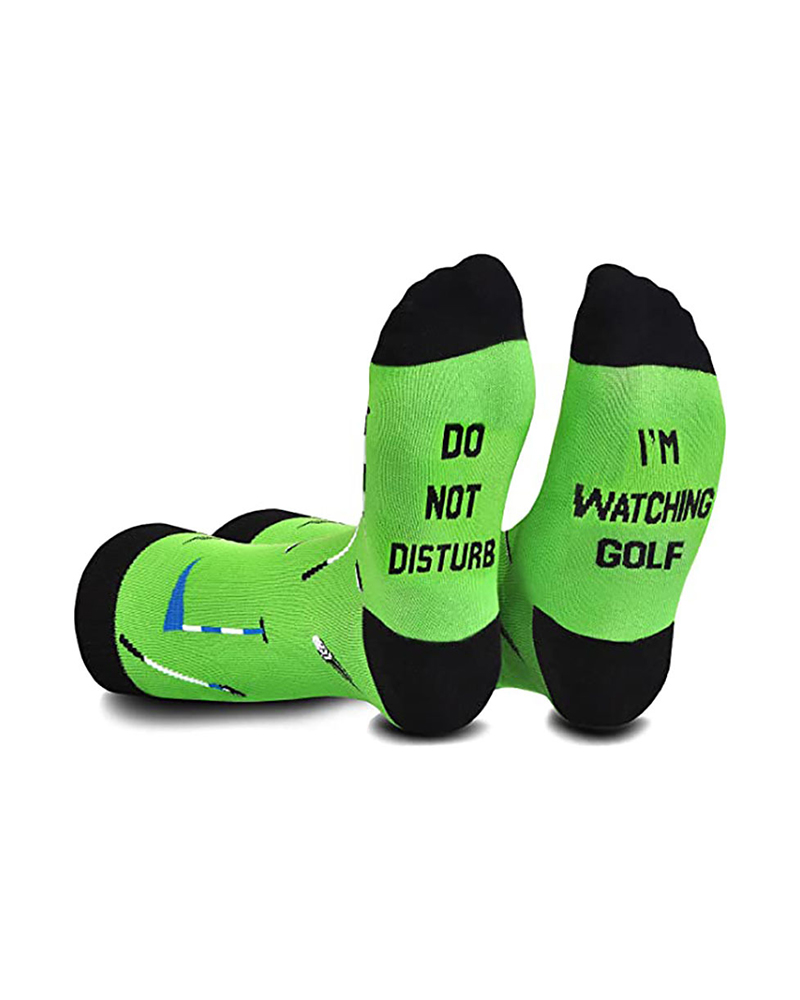 

Men Letter Graphic Print Colorblock Socks, Green