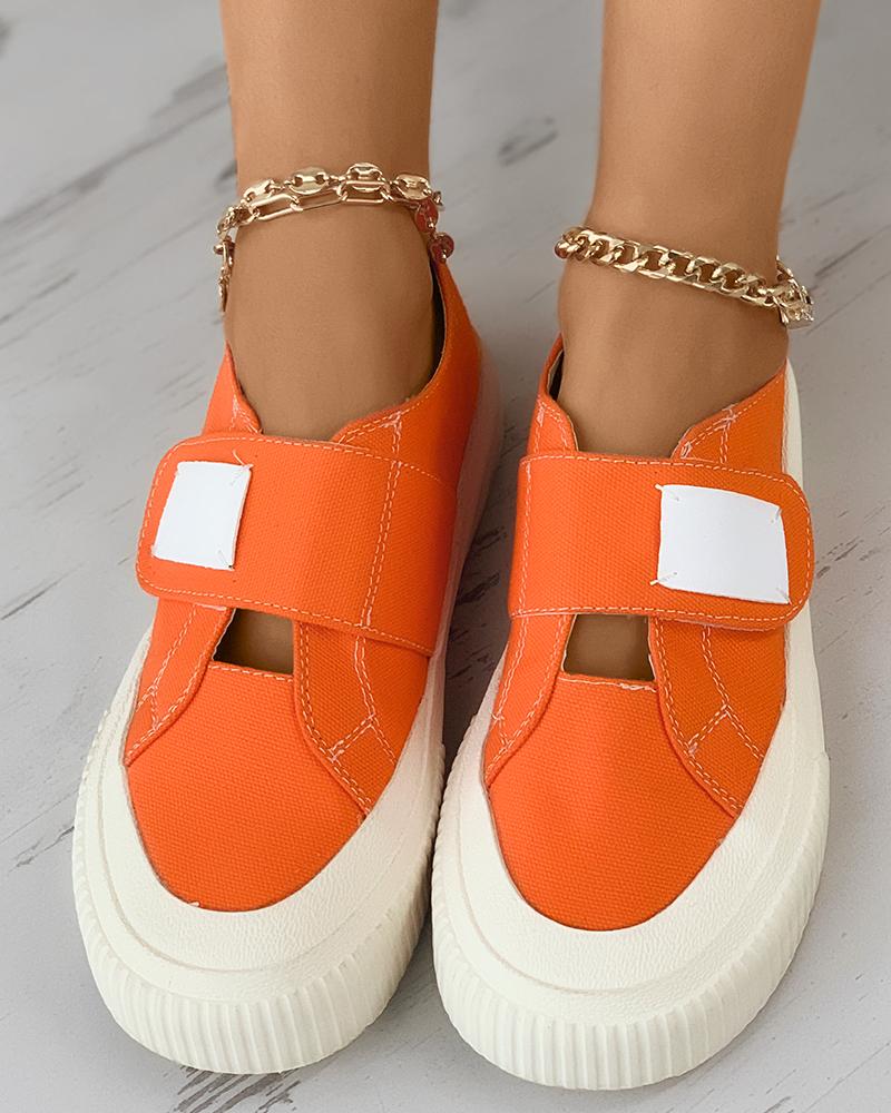 

Velcro Slip On Canvas Shoes, Orange