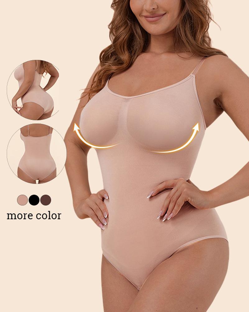 

Plus Size Body Shaper Butt Lifting Tummy Control Slimming Bodysuit Underwear Seamless Shapewear, Apricot