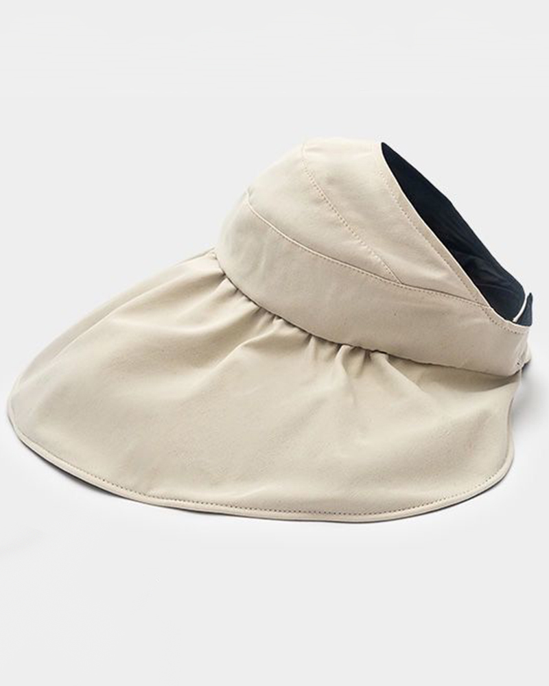 

Wide Brim Folding Sun Visor Hat, Apricot