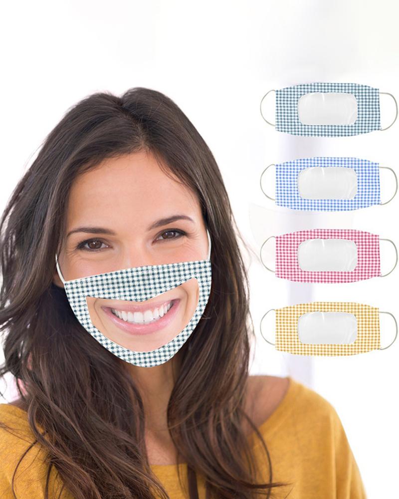 

Breathable Face Mask With Clear Window Visible Expression For The Deaf And Hard Of Hearing, Lighted blue