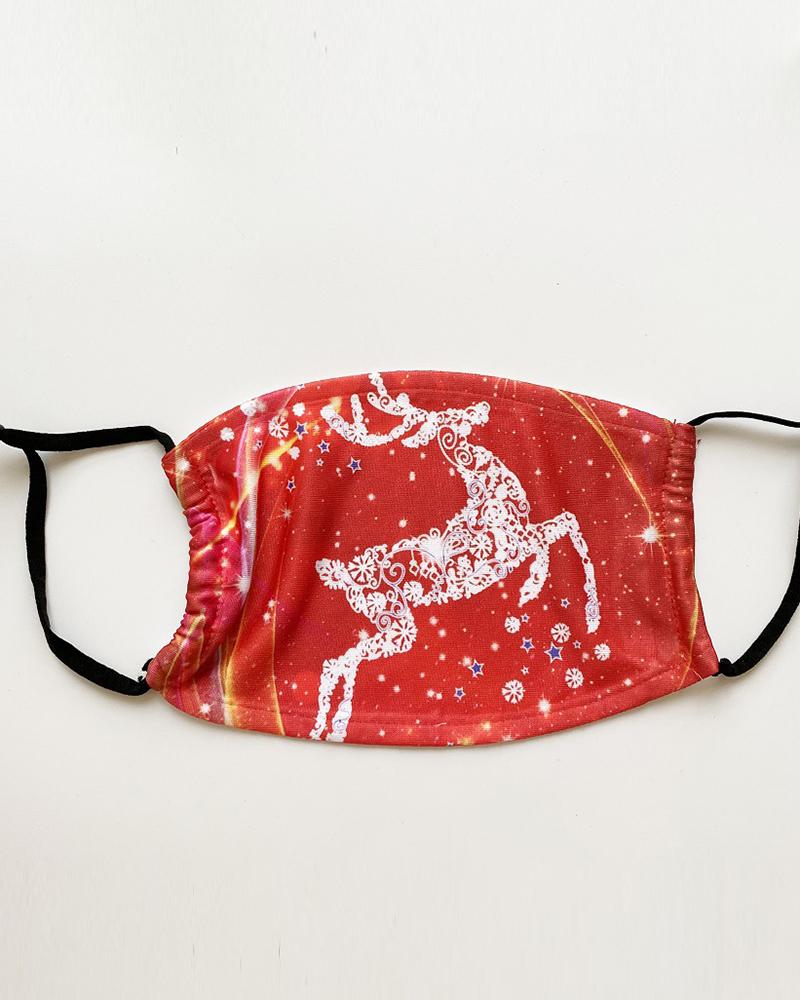 

Christmas Santa Reindder Print PM 2.5 Face Mask With Filter For Kids, Style6
