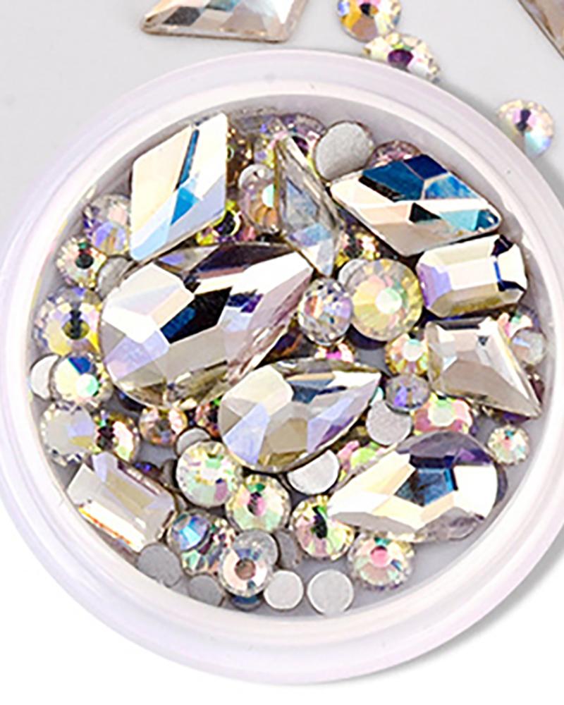 

1 Box Oval/Rectangle/Waterdrop Design Rhinestones Nail Decoration, Style2