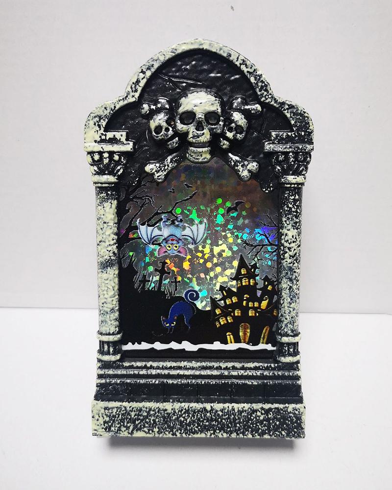 

Halloween Night Light Luminous Tombstone Haunted House Scary Decoration for Desktop Decor, Style4