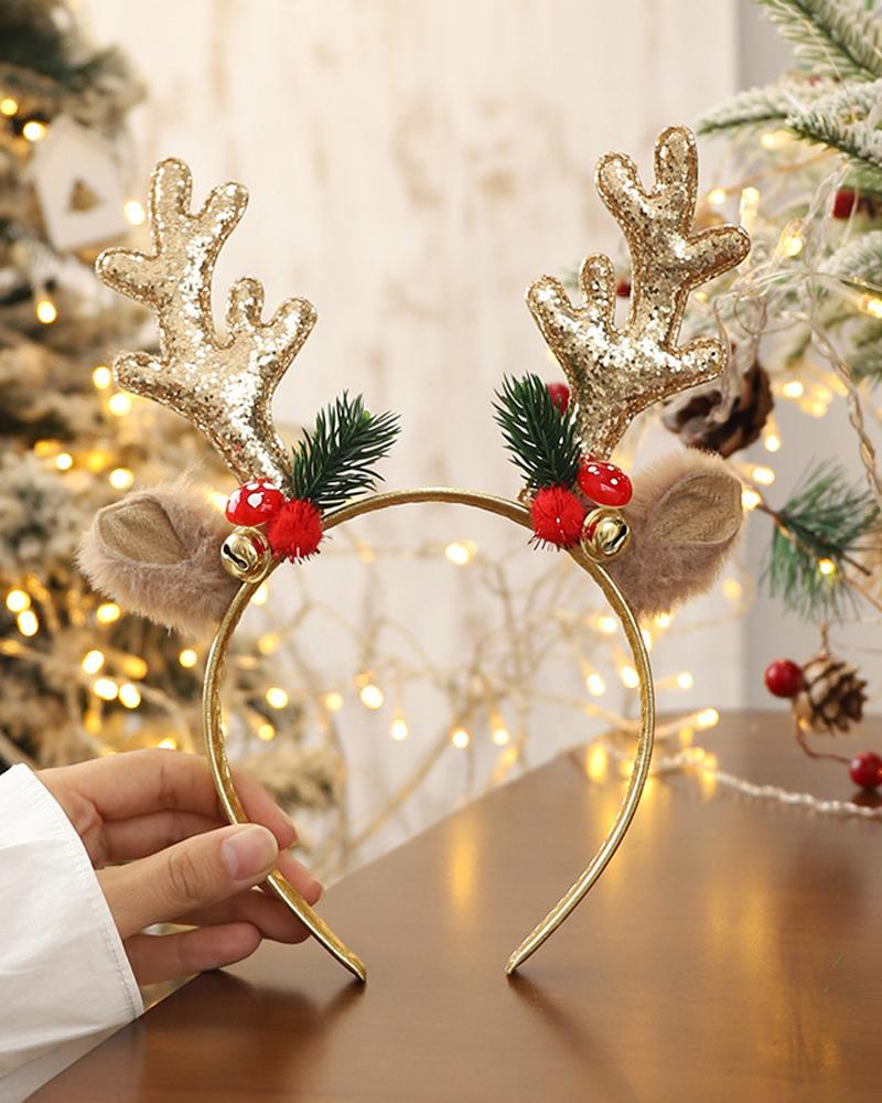 

1pc Christmas Headband Antlers Hair Accessories Christmas Ornament Party Headpiece, Style1