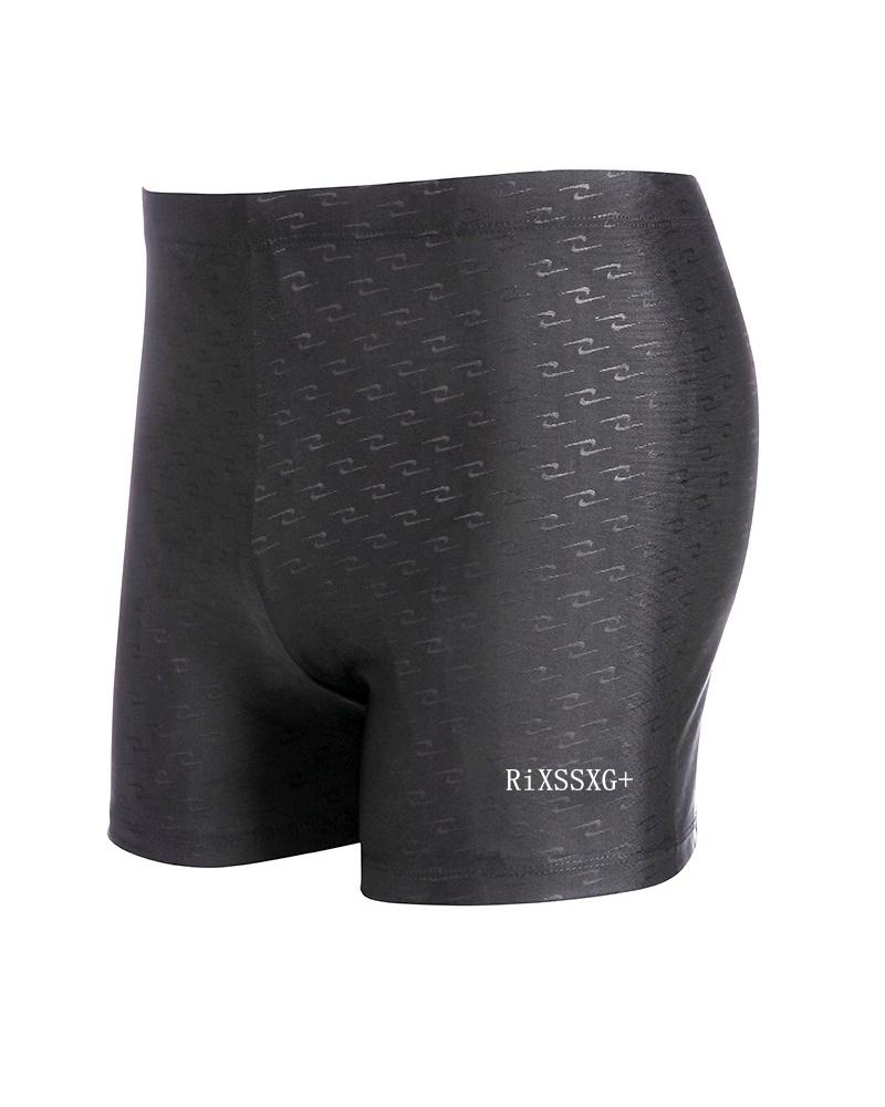 

Patterns Jacquard Skinny High Elastic Briefs Shorts, Black