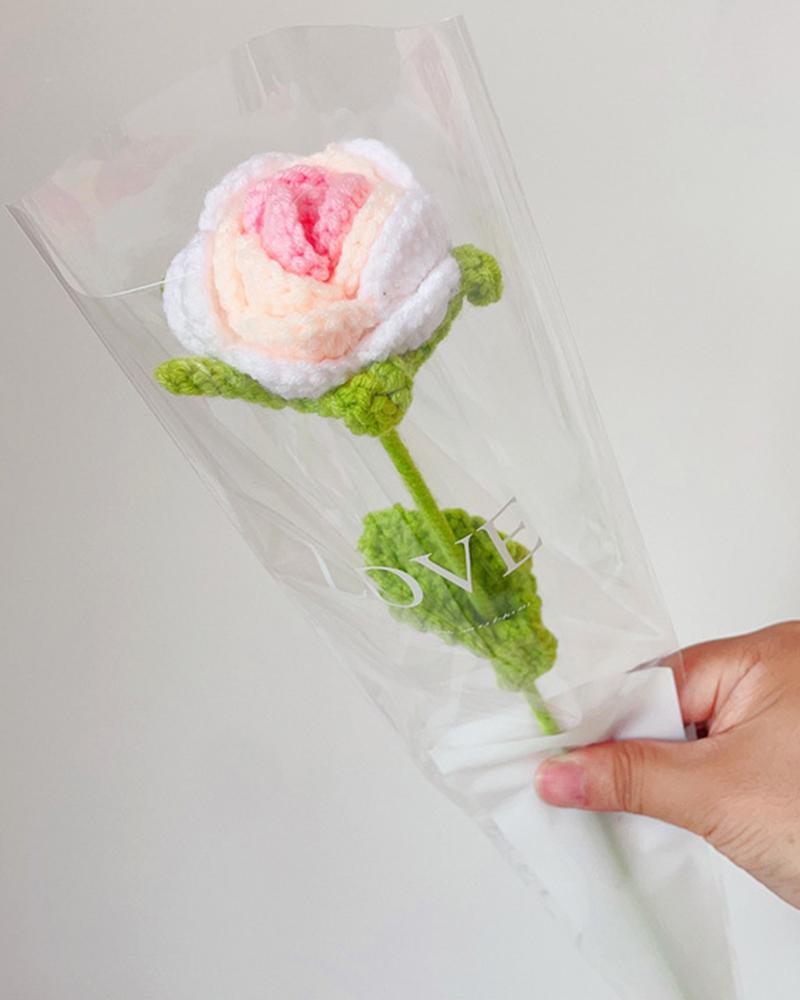 

1pc Mother's Day Gift Handmade Crochet Artificial Floral Bouquet, Style4