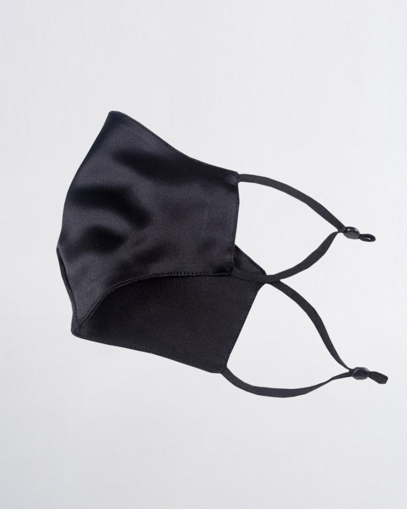 

Solid Breathable Silk Mouth Mask Washable And Reusable, Black
