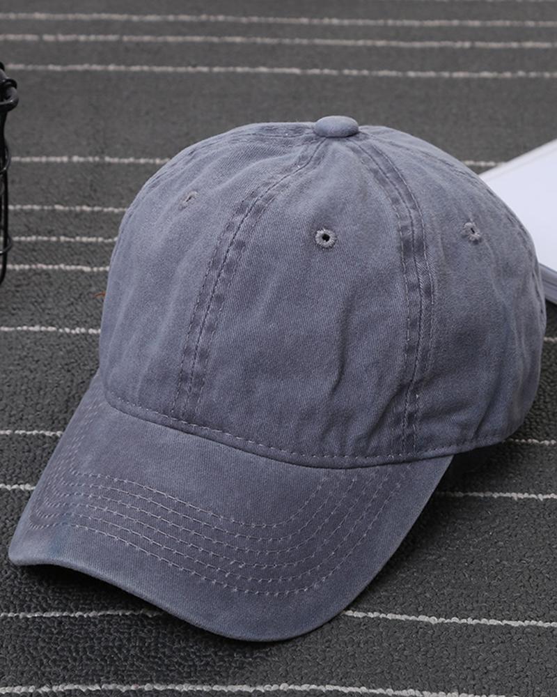 

Washed Denim Retro Baseball Cap, Gray