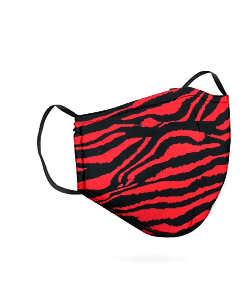 

Zebra Print Breathable Mouth Mask Washable And Reusable, Red