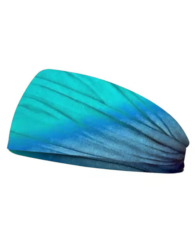 

Ombre Tie Dye Yoga Sports Headband, Blue