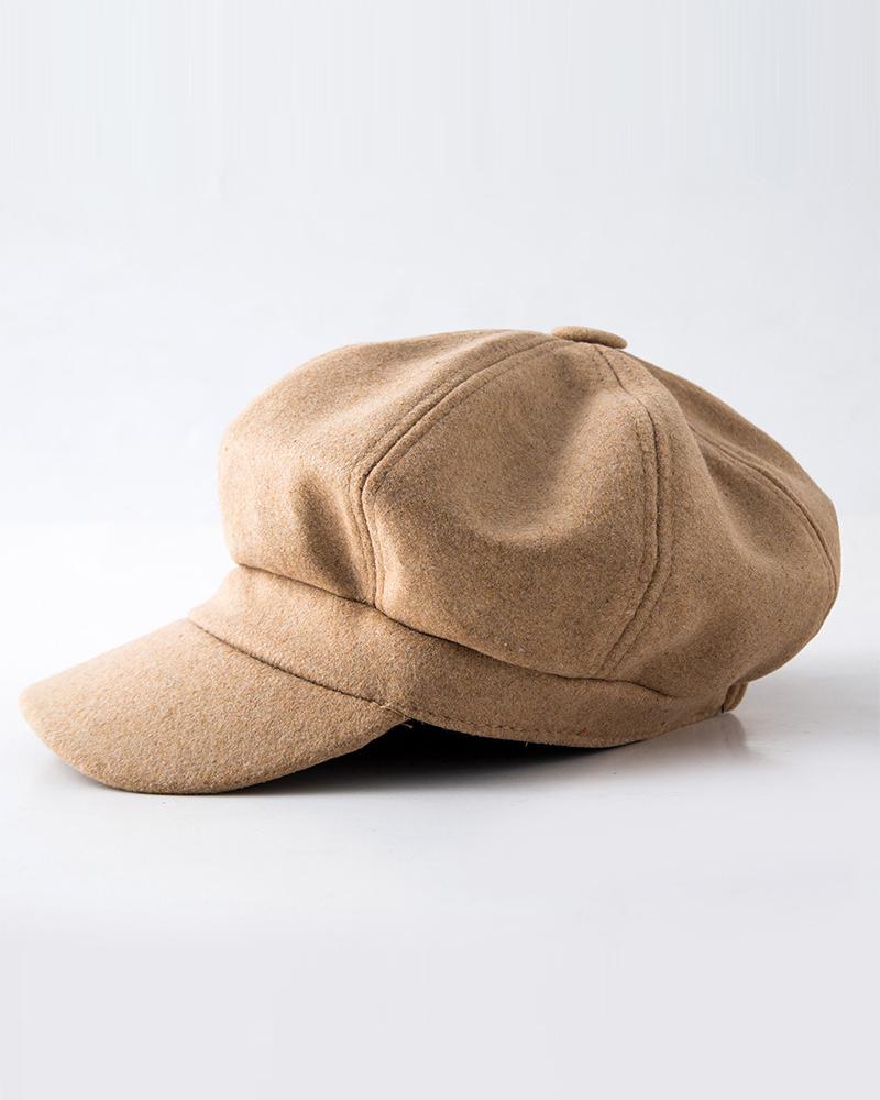 

Fashinable Vintage Quilted Peaked Cap, Brown