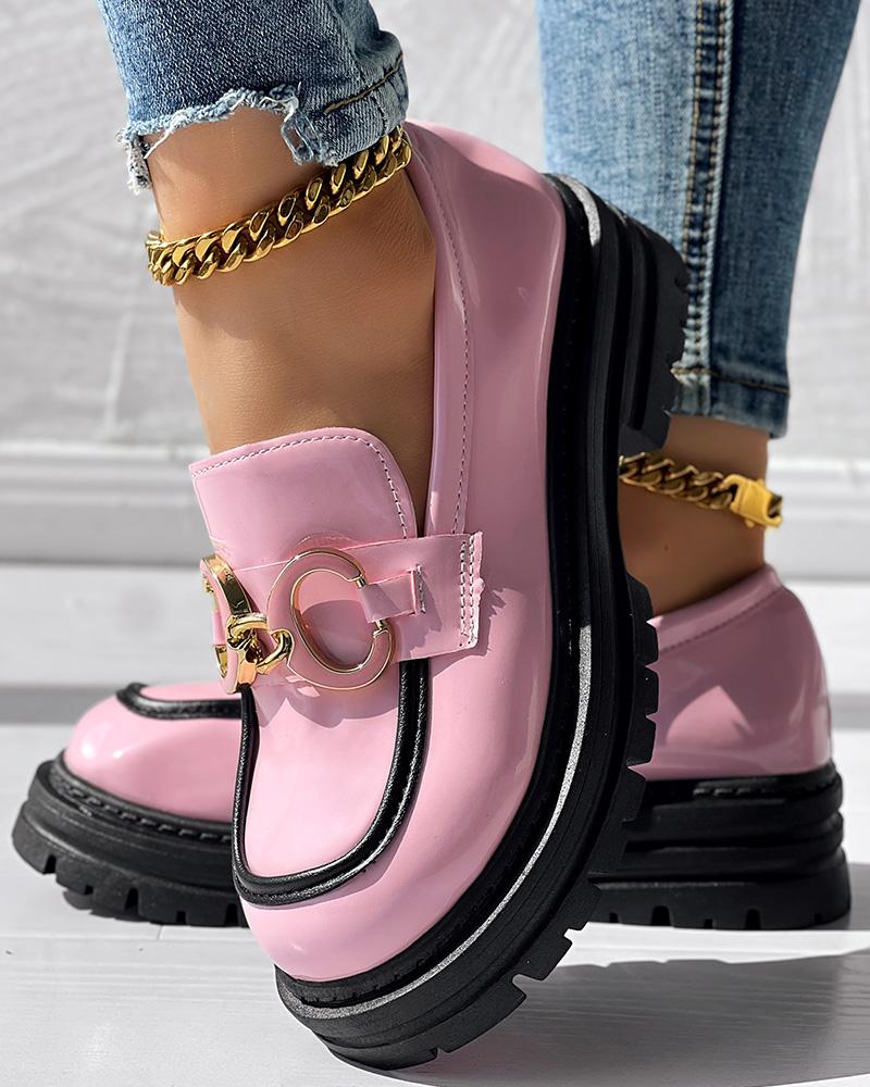 

Chain Decor Platform Slip-On, Pink