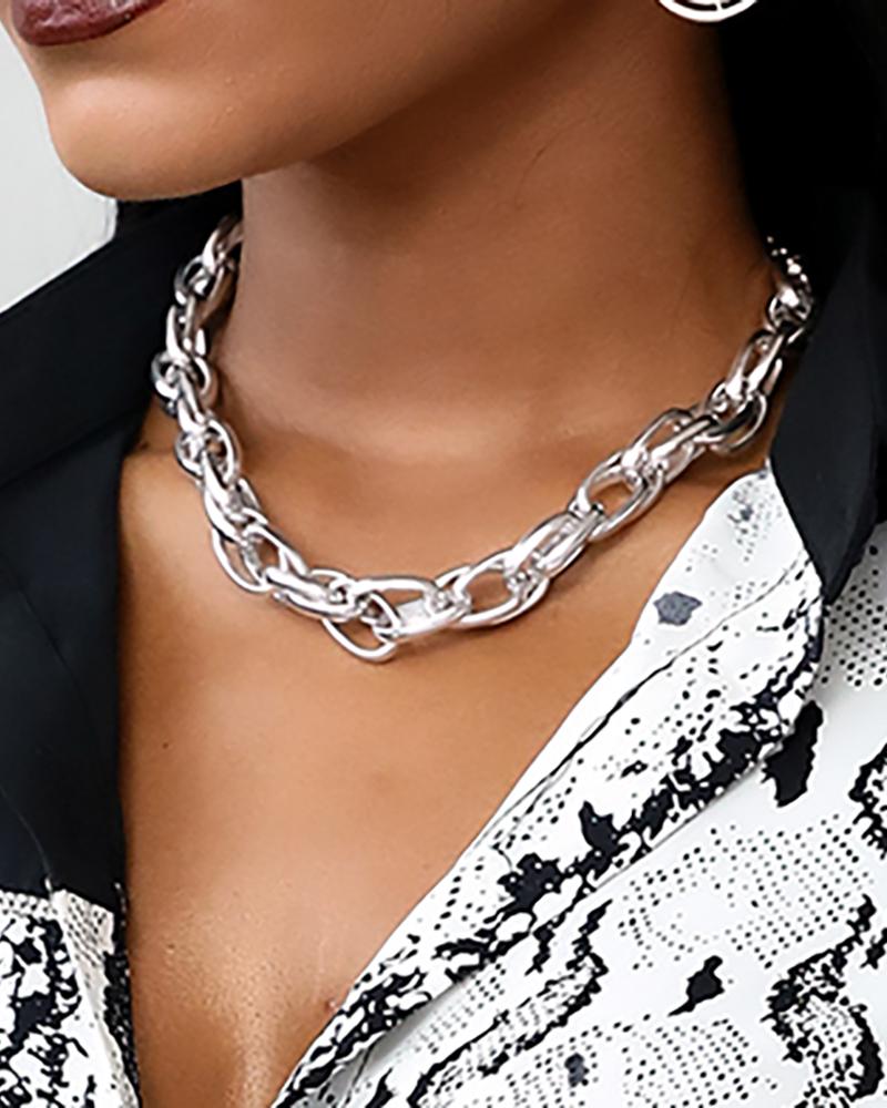 

Simple Chain Necklace, Silver