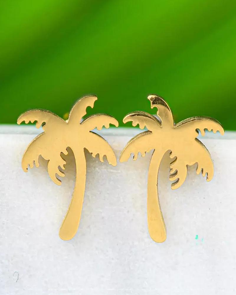 

1Pair Coconut Shaped Earrings, Gold