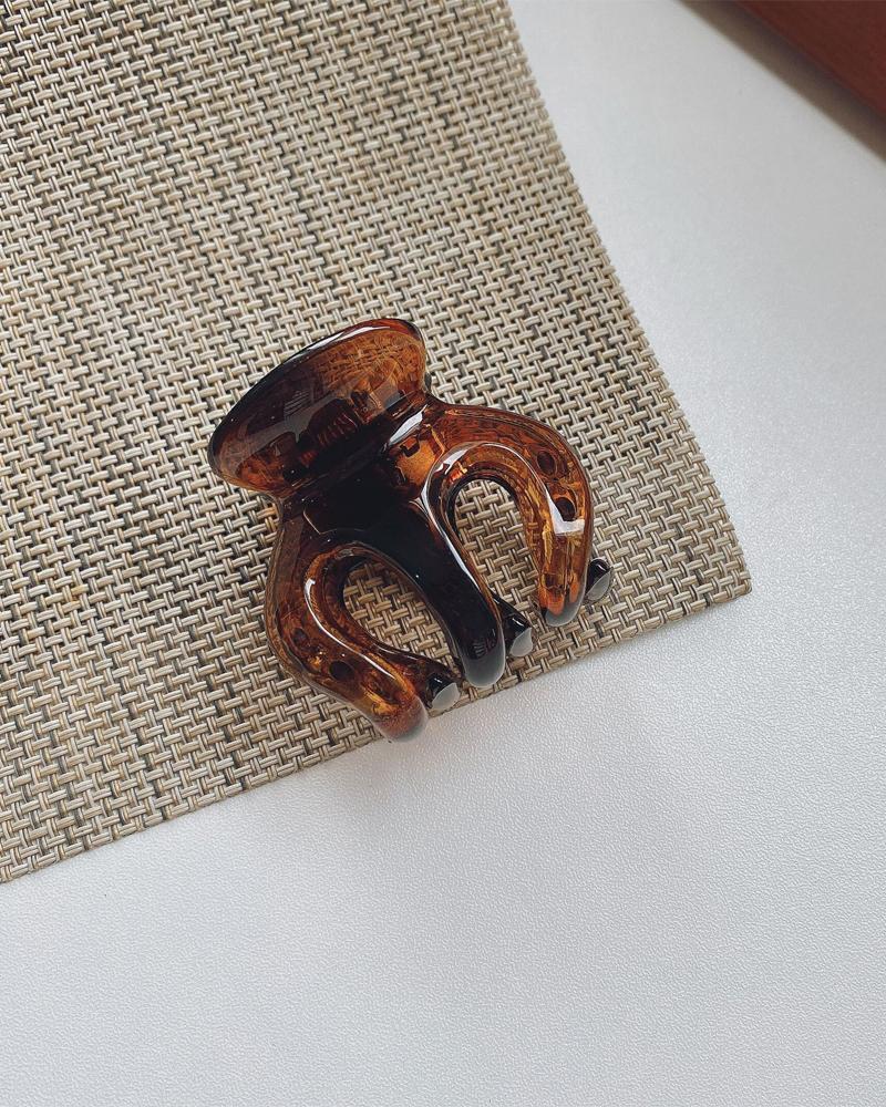 

1pc Small Hair Claw, Brown