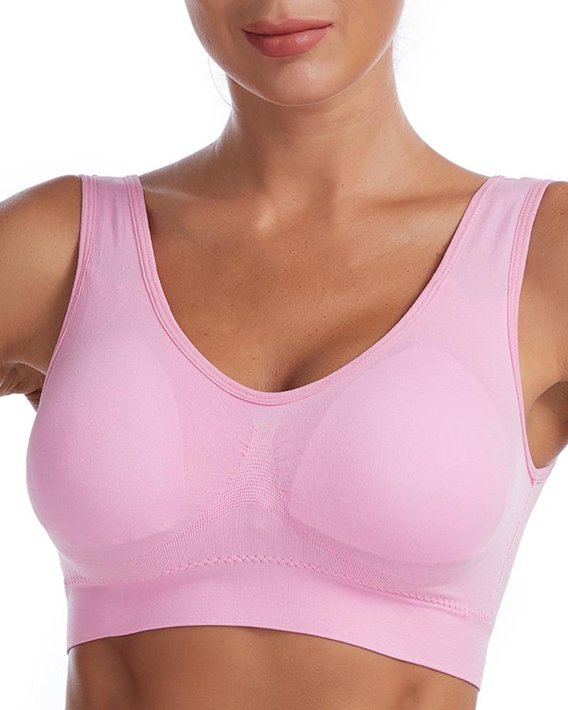 Seamless Low Impact Wireless Lift Workout Sports Yoga Bra