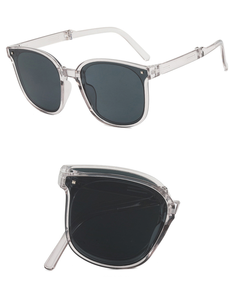 

1Pair UV Protection Folding Square Frame Sunglasses, Gray