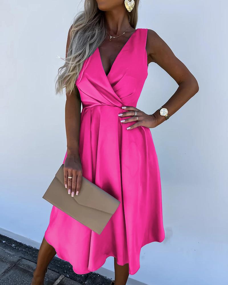 

Backless Ruched Satin Party Dress, Rose red