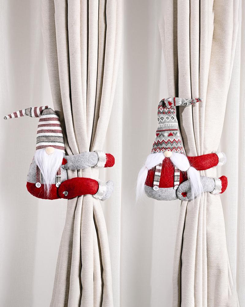 

1pc Christmas Curtain Buckle Tieback Decoration Gnome Drapes Holder Home Window Xmas Ornament, Style2