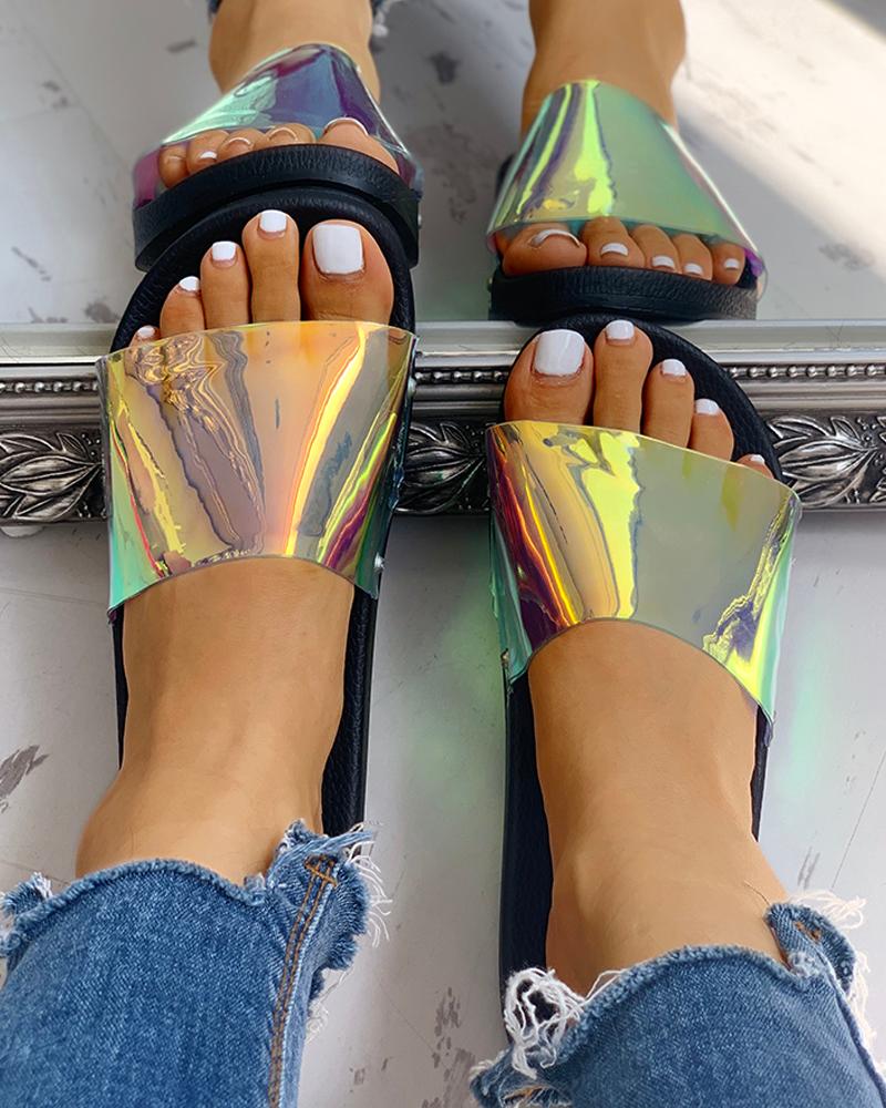 

Coloured Beach Slipper Shoes, Black