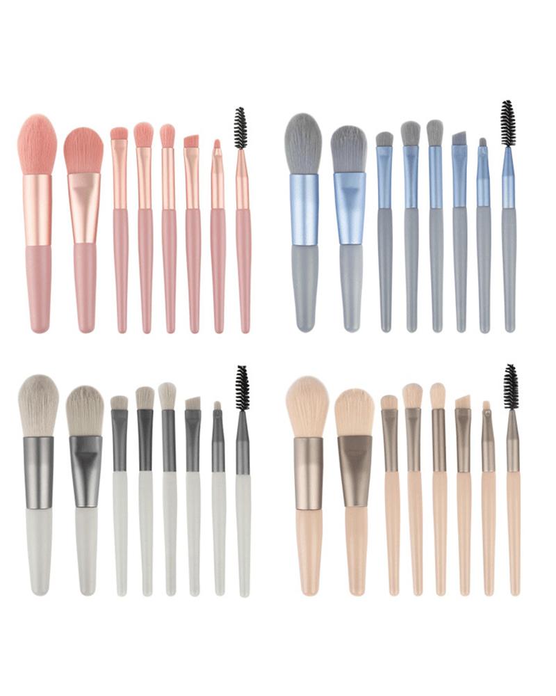 

8pcs Make Up Brush Set With Case, Pink