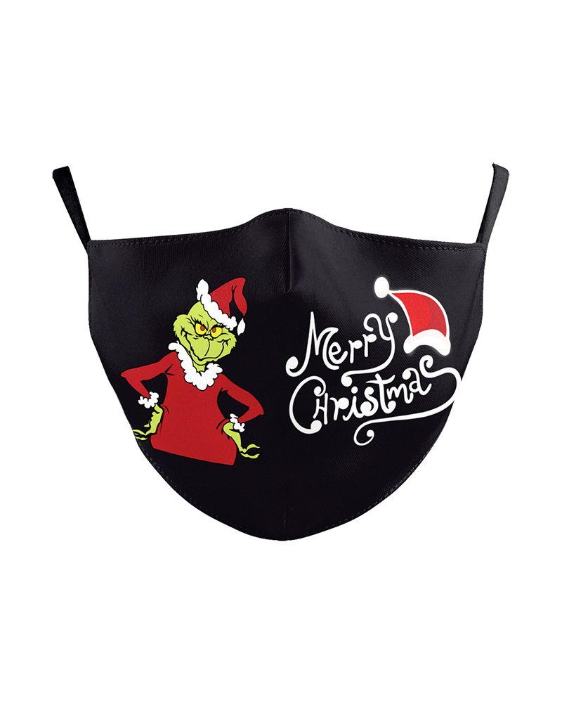 

Christmas Letter Graphic Print Breathable Face Mask, Style1