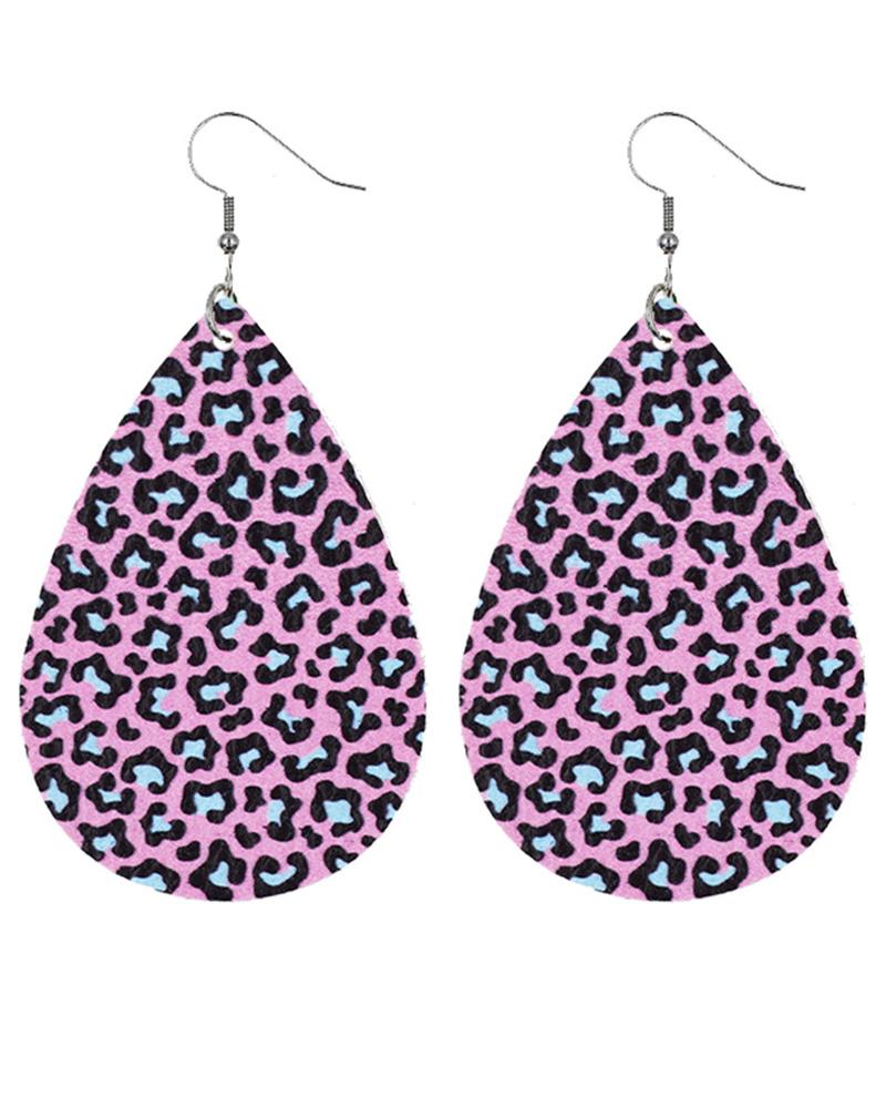 

1Pair Leopard Print Water Drop Earrings, Style3