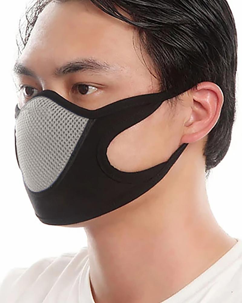 

Colorblock Breathable Ear Loop Mouth Mask Washable And Reusable, Gray