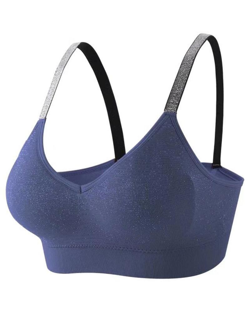 

Glitter Tape Patch Full Coverage Bra, Purplish blue