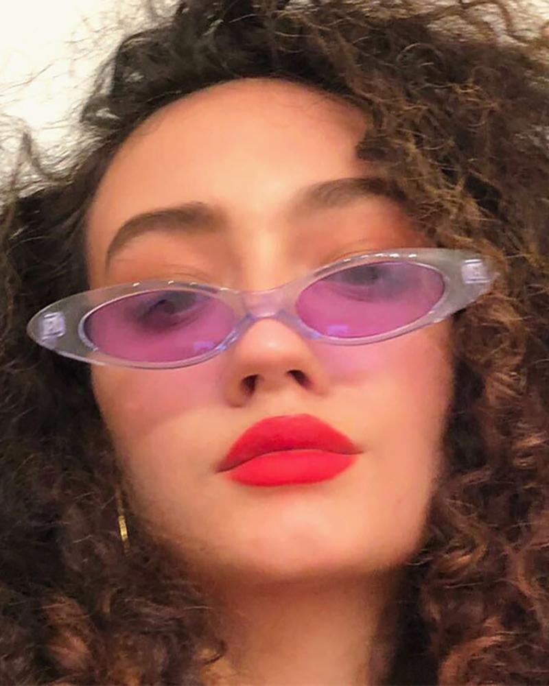 

1Pair Cat Eye Tinted Lens Sunglasses, Purple