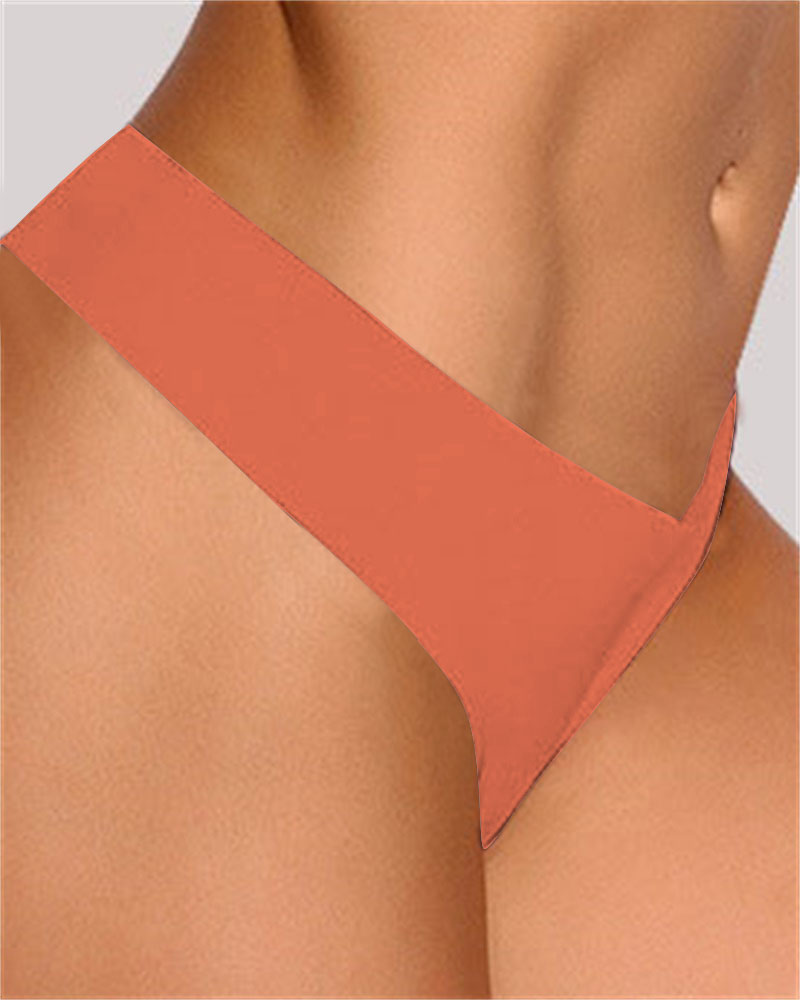 

Seamless Plain Thong Panty, Orange