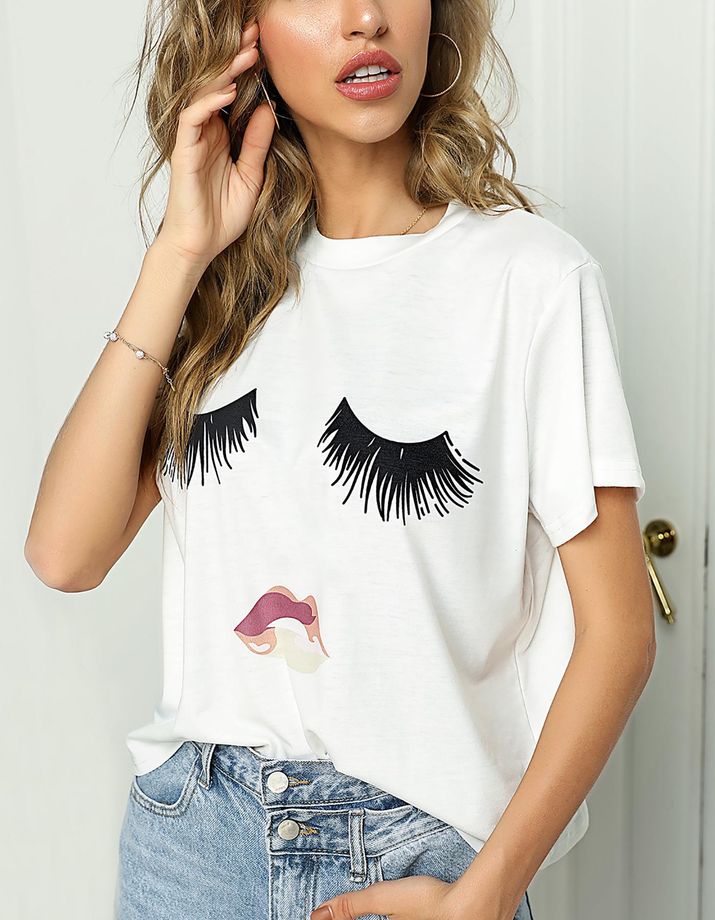 

Figure Print Short Sleeve T-shirt, White