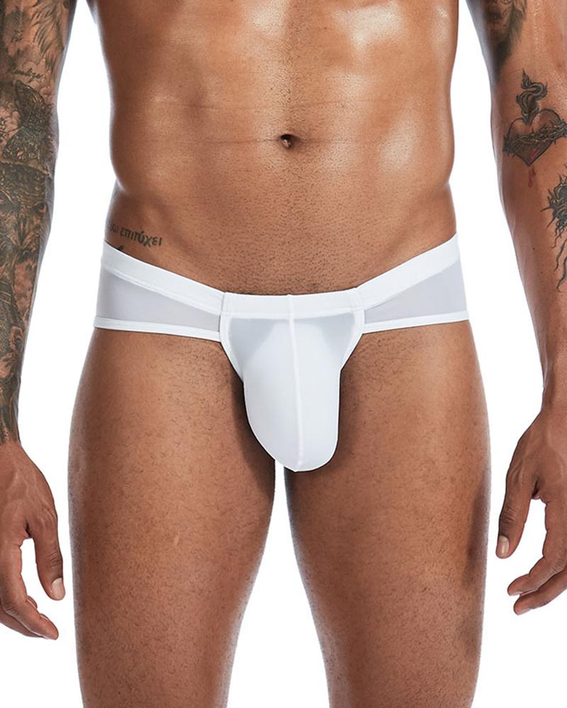 

Solid Slim T-strings Panties, White