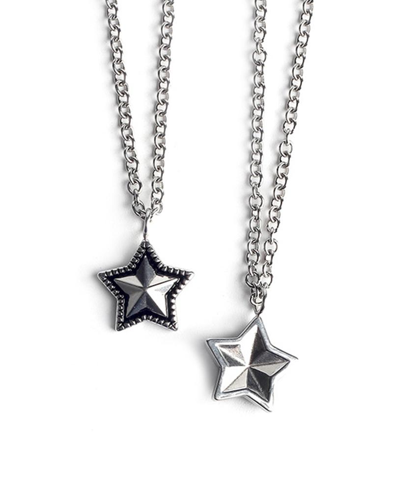 

Star Pattern Titanium Steel Pendant Necklace, Silver