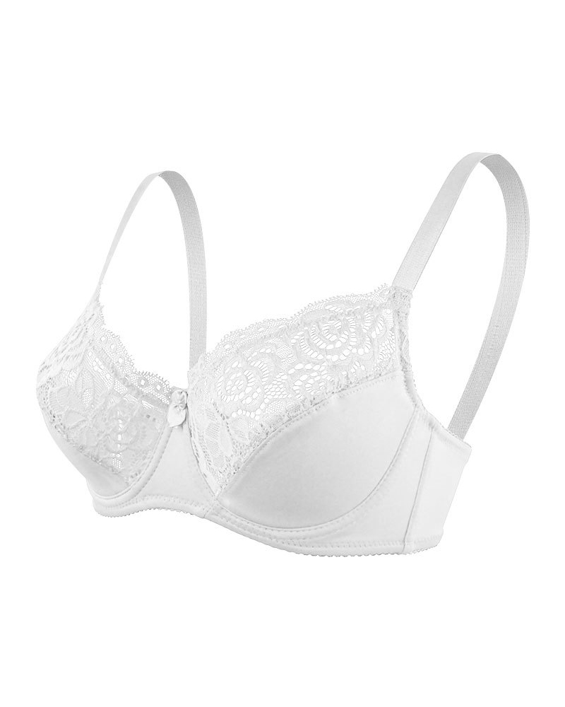 

Contrast Lace Push Up Bralette, White