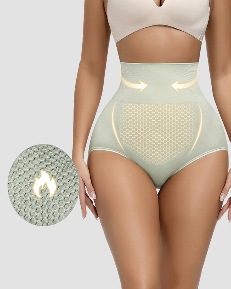 

High Waist Butt Lifting Slim Tummy Control Heat Shapewear, Green