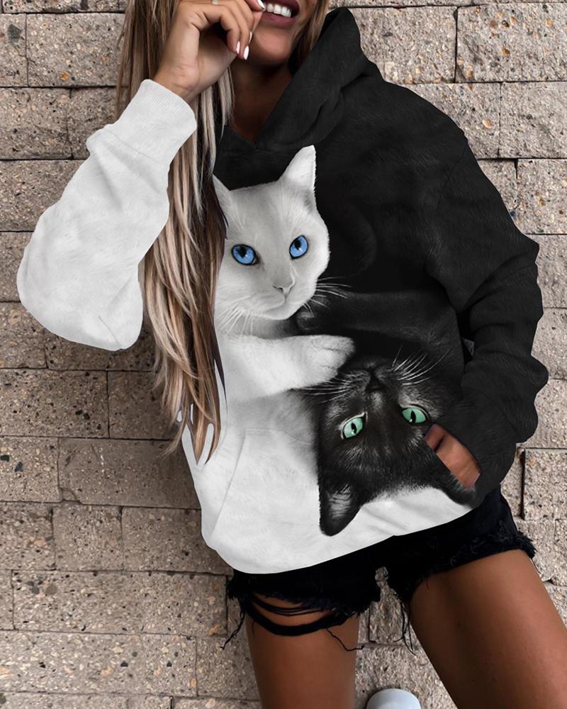 

Halloween Long Sleeve Graphic Print Hooded Sweatshirt, Style3