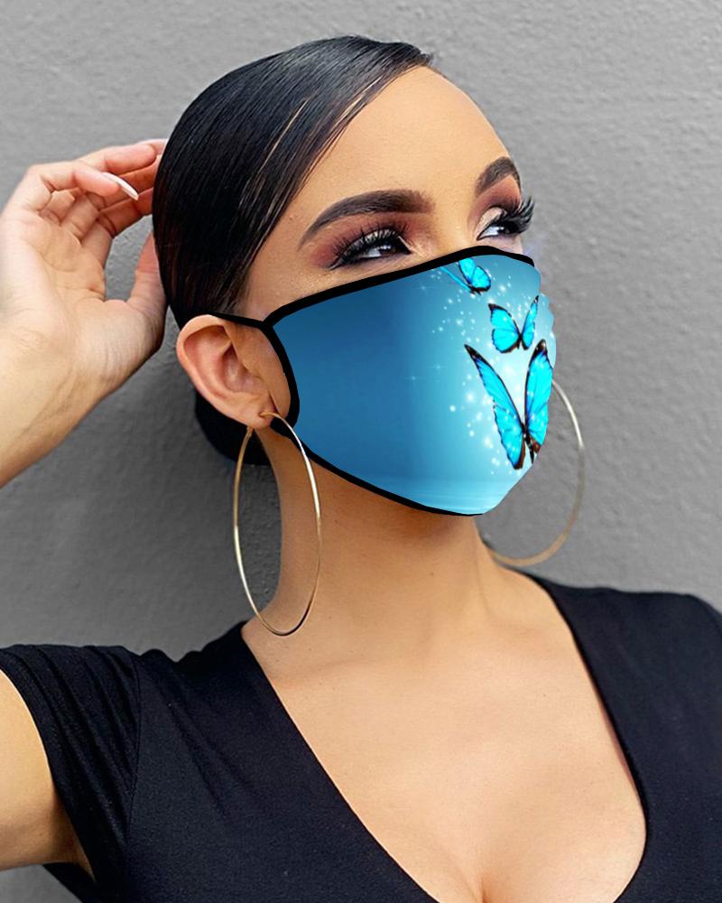 

Butterfly Print Breathable Mouth Mask Washable And Reusable, Style11
