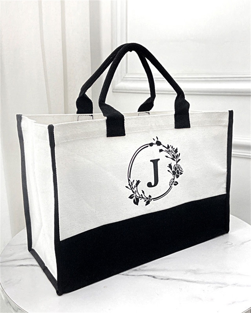 

Letter Print Large Capacity Tote Bag, Style3