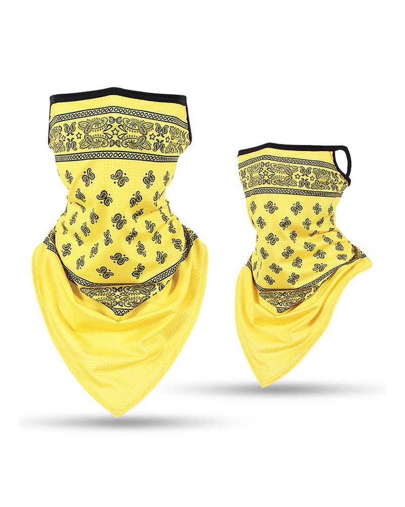 

Paisley Print Breathable Face Cover Windproof Motorcycling Dust Outdoors, Yellow